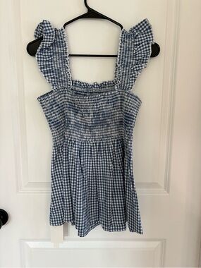NWT Gingham Smocked Top - XL